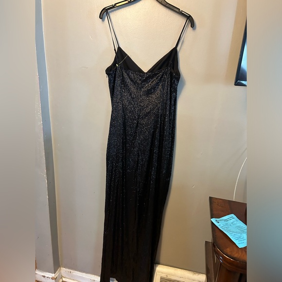 Rachel Zoe jumpsuit - black all over sequins wide leg sleeveless - Picture 5 of 12